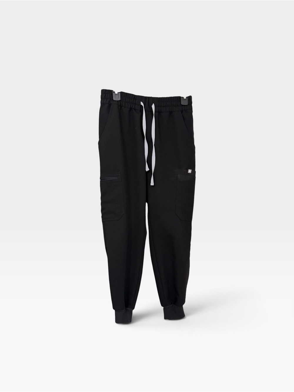 Figs Black Uman Scrunchie Drawstring Cargo Jogger Pants small petite EUC